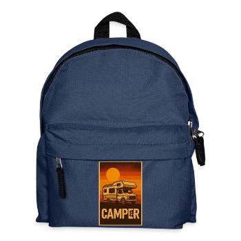 Camper meets Bitcoin - Kinder Rucksack - Navy - Vorne