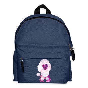 Watercolor Poodle Puppy Digital Art - Kids' Backpack - navy - Front