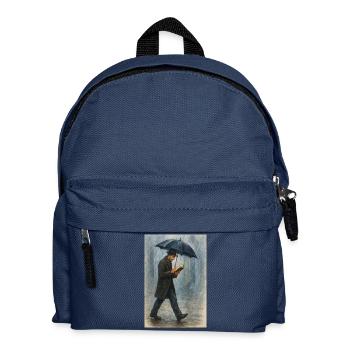 Lesen im Regen - Kinder Rucksack - Navy - Vorne