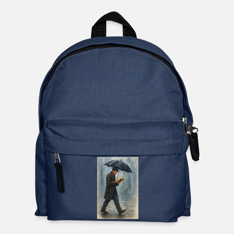 Reading in the rain - Kids' Backpack - navy