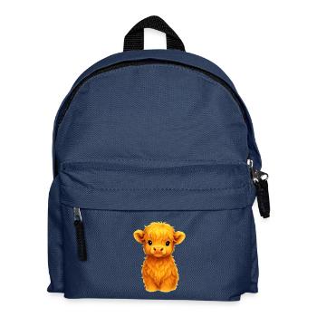 Niedliches goldenes Kalb Cartoon Design - Kinder Rucksack - Navy - Vorne