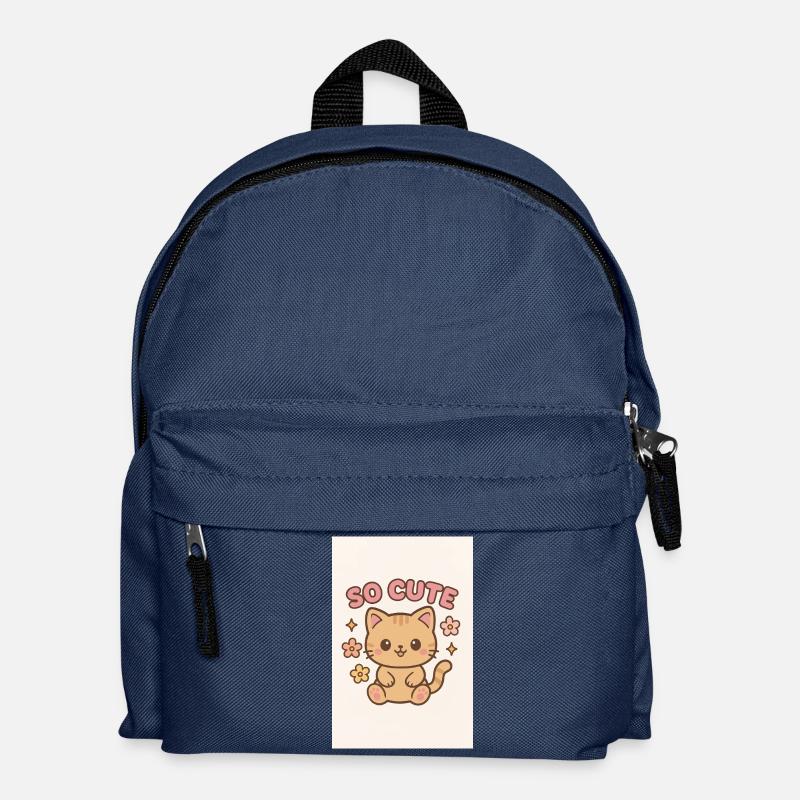 Un design de chat si mignon - Sac à dos Enfant - bleu marine