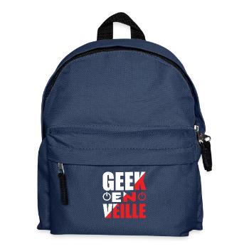 "Geek en veille" - Sac à dos Enfant - bleu marine - Devant
