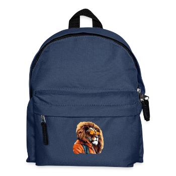 Streetstyle-Löwe | Löwen-Liebhaber - Kinder Rucksack - Navy - Vorne