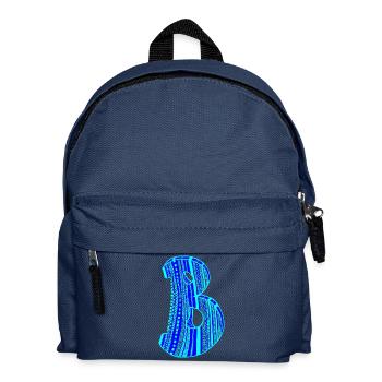 Buchstabe B mit Charakter in blau - Kinder Rucksack - Navy - Vorne