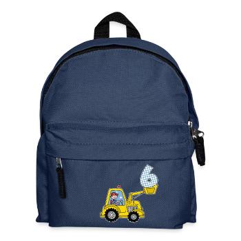 Bagger 6. Geburtstag - Kinder Rucksack - Navy - Vorne