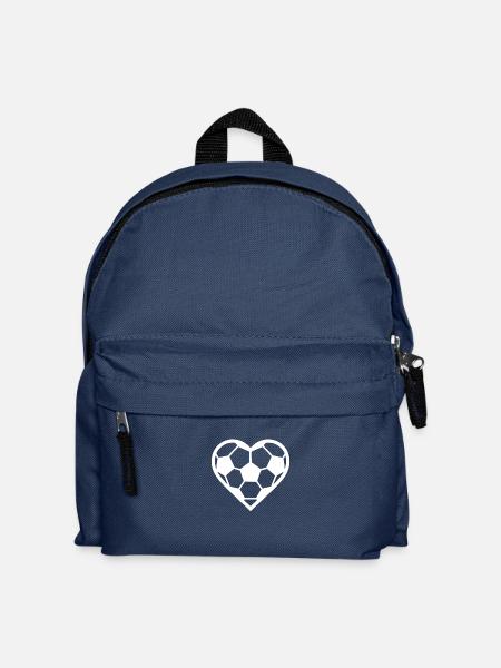 Football Heart White - Kids' Backpack - navy