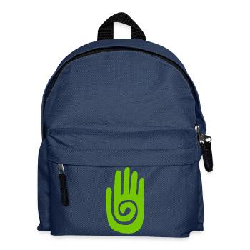 Chaman - Main de Guérison & Symbole de Protection - Vert - Sac à dos Enfant - bleu marine - Devant