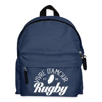 Vivre D'amour et de Rugby - Sac à dos Enfant - bleu marine - Devant