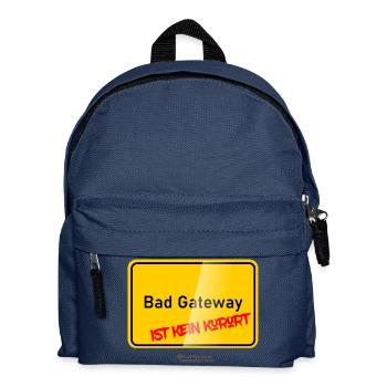 Admin lustiger Spruch Bad Gateway ist kein Kurort - Kinder Rucksack - Navy - Vorne