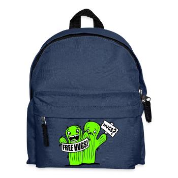 Free Hugs Cactus Hug Face Sad Shield - Kids' Backpack - navy - Front