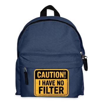 Achtung Ich habe keinen Filter Lustig Zitat Ehrlich - Kinder Rucksack - Navy - Vorne