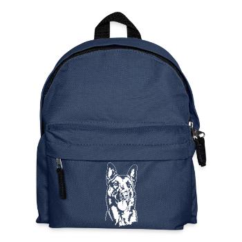 Belgian Malinois Portrait Hund Hunde Wilsigns - Kinder Rucksack - Navy - Vorne