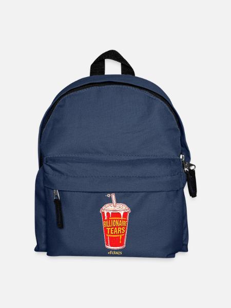 Billionaire Tears Satirical Protest Shirt - Kids' Backpack - navy
