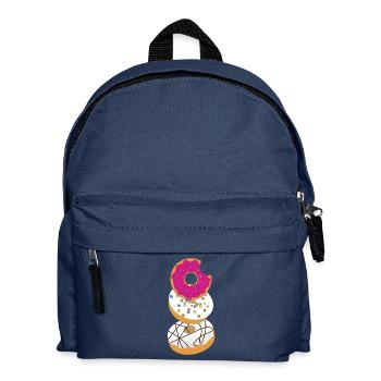 Donuts Motif – Three Cute Eye-Catchers with Glaze - Kids' Backpack - navy - Front