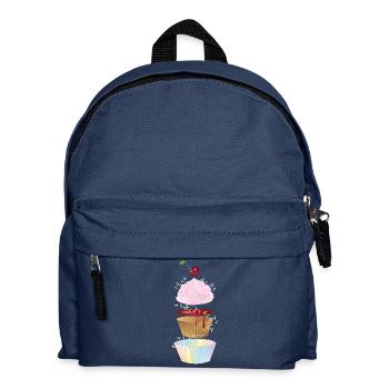 Playful cupcake illustration in individual parts - Kids' Backpack - navy - Front