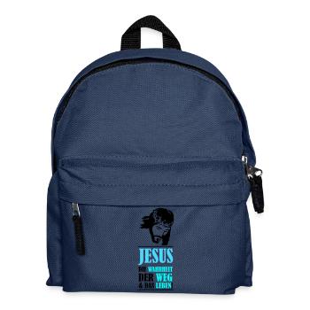 Jesus Die Wahrheit der Weg und das Leben - Kinder Rucksack - Navy - Vorne