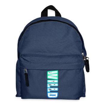 wILLd – Neon-Style und starker Wille - Kinder Rucksack - Navy - Vorne