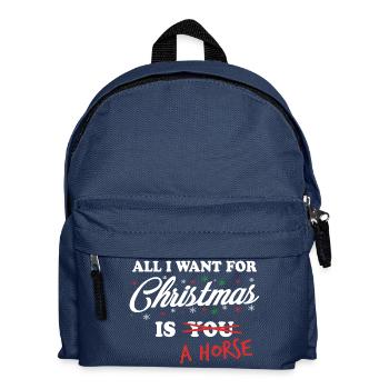 Pour Noël, je veux un cheval un cheval - Sac à dos Enfant - bleu marine - Devant