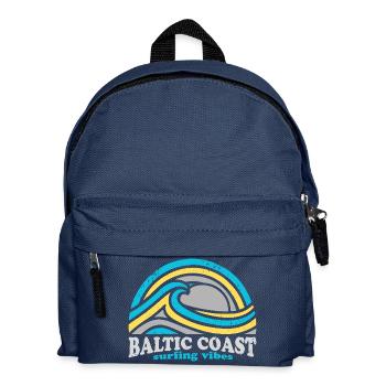 Design des vagues de la côte baltique – Bleu océan - Sac à dos Enfant - bleu marine - Devant