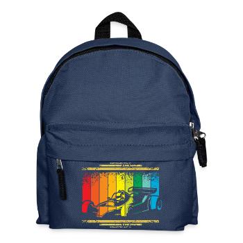 Rennfahrer Vintage - Kinder Rucksack - Navy - Vorne