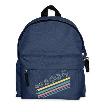 Rétro minimaliste polyédrique jeu de dés de table RPG - Sac à dos Enfant - bleu marine - Devant