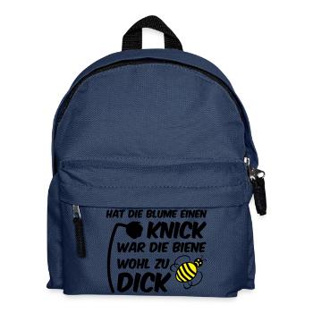 Biene zu dick Blume Knick Blüte - Kinder Rucksack - Navy - Vorne
