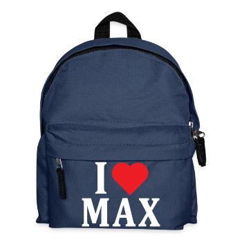 T-Shirt I love Max T-Shirt Geschenkidee - Kinder Rucksack - Navy - Vorne