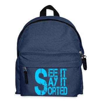 Motivational dollar symbol with slogan - Kids' Backpack - navy - Front