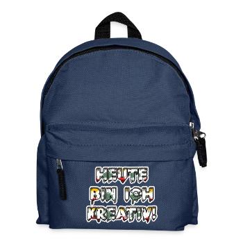 Heute bin ich kreativ! 🎨 Style mit Farbe 😄 - Kinder Rucksack - Navy - Vorne