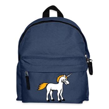 Einhorn Böse Wütend Angriff Zähne knirschen sauer - Kinder Rucksack - Navy - Vorne