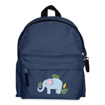 Baby Elephant with a leaf - Kids' Backpack - navy - Front