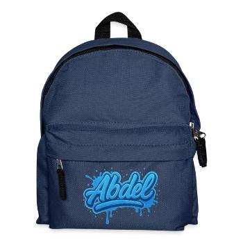 Graffiti-Name Abdel, ideales Geschenk druckbar auf - Kinder Rucksack - Navy - Vorne
