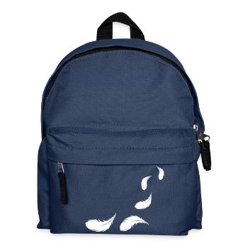 fliegende Federn weiss - Kinder Rucksack - Navy - Vorne