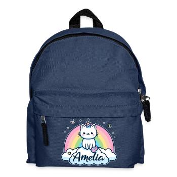 Amelia Name Vorname Einhornkatze - Kinder Rucksack - Navy - Vorne