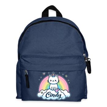 Cindy Nom Prénom Licorne Chat - Sac à dos Enfant - bleu marine - Devant