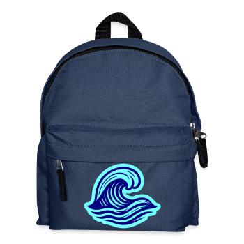 Meer Welle Ozean - Kinder Rucksack - Navy - Vorne