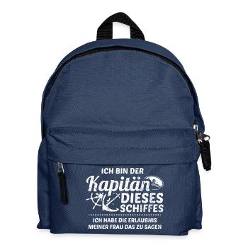 Segeln Segler Segel Shirt Ich Bin Kapitän - Kinder Rucksack - Navy - Vorne