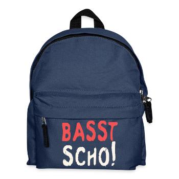 Basst scho rot baige text - Kinder Rucksack - Navy - Vorne