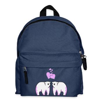 Eisbären verliebt - Kinder Rucksack - Navy - Vorne
