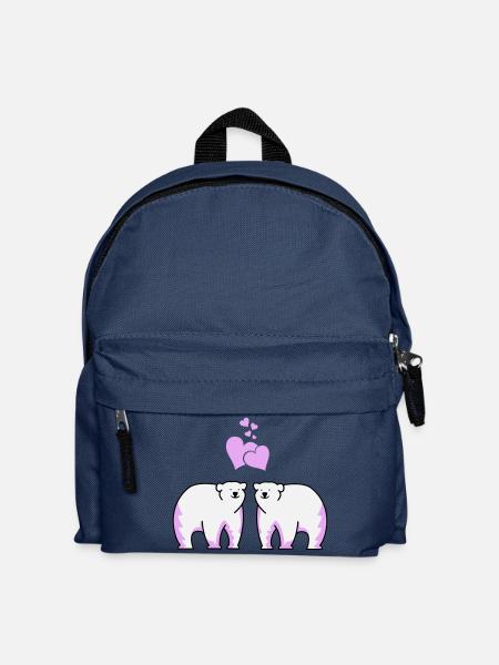 Ours polaires amoureux - Sac à dos Enfant - bleu marine