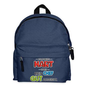 Der wahre Held im Büro - Kinder Rucksack - Navy - Vorne