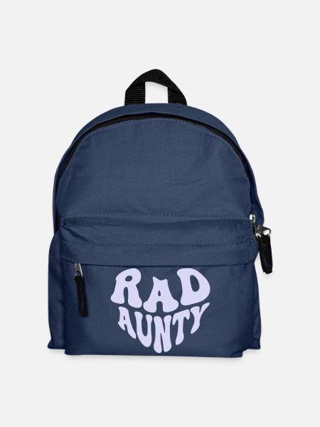 Retro Rad Aunty Heart – Cool Aunt (Custom Color) - Kinder Rucksack - Navy