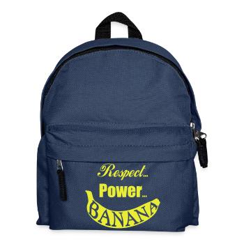 Respect, Power, Banana Tassen & Zubehör - Kinder Rucksack - Navy - Vorne
