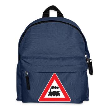 eisenbahn zug tram train railroad railway locomoti - Kinder Rucksack - Navy - Vorne