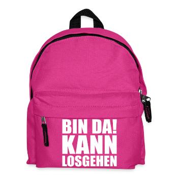 Bin da kann losgehen - Kinder Rucksack - Fuchsia - Vorne