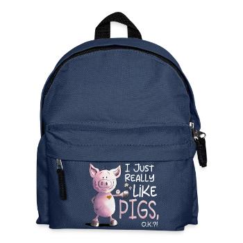 J’aime vraiment les cochons cochon - Sac à dos Enfant - bleu marine - Devant