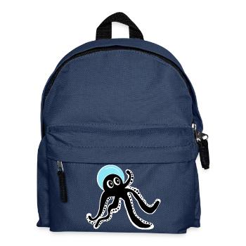Schwarze Krake - Kinder Rucksack - Navy - Vorne