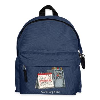 Apokalypse Day - Plan B für den Notfall - Kinder Rucksack - Navy - Vorne