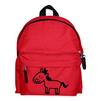 Pony horse - line - Kids' Backpack - red - Front